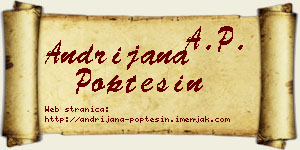 Andrijana Poptešin vizit kartica